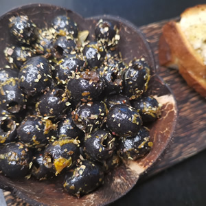  Marinated Black Olives 